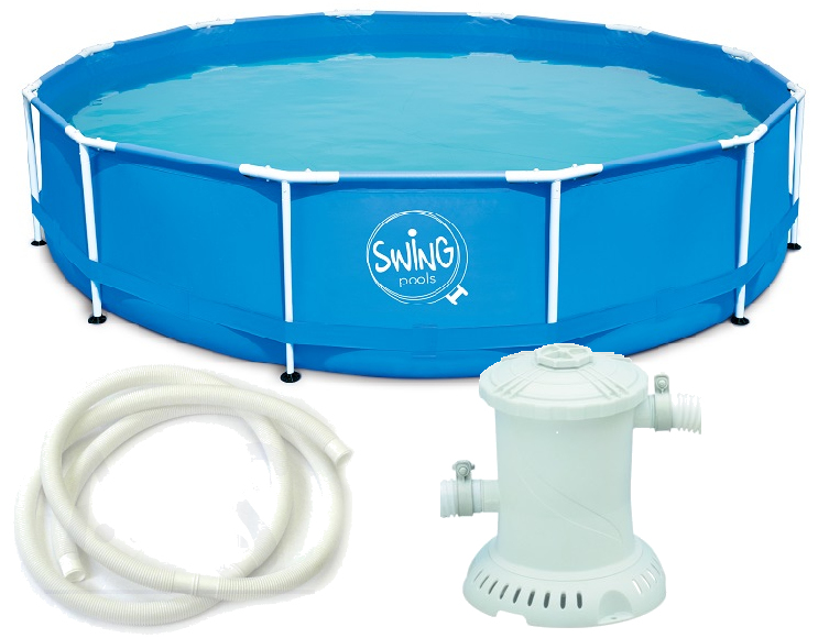 Swing Frame-Metal-Pool 305 x 76 cm mit Kartuschenfilter