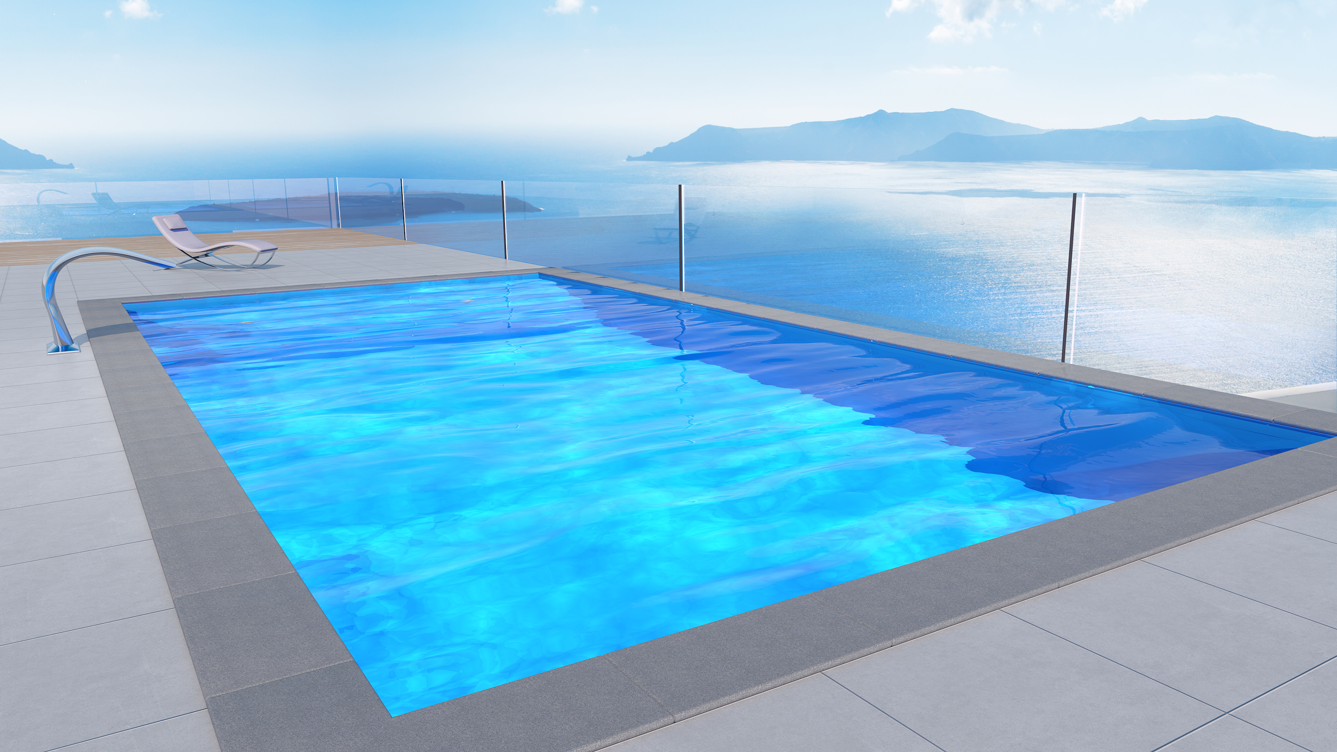 Styroporpool 600 x 300 x 150 cm Rechteckbecken Einbau Pool ESP 40 inkl Einhängeleiter V2A