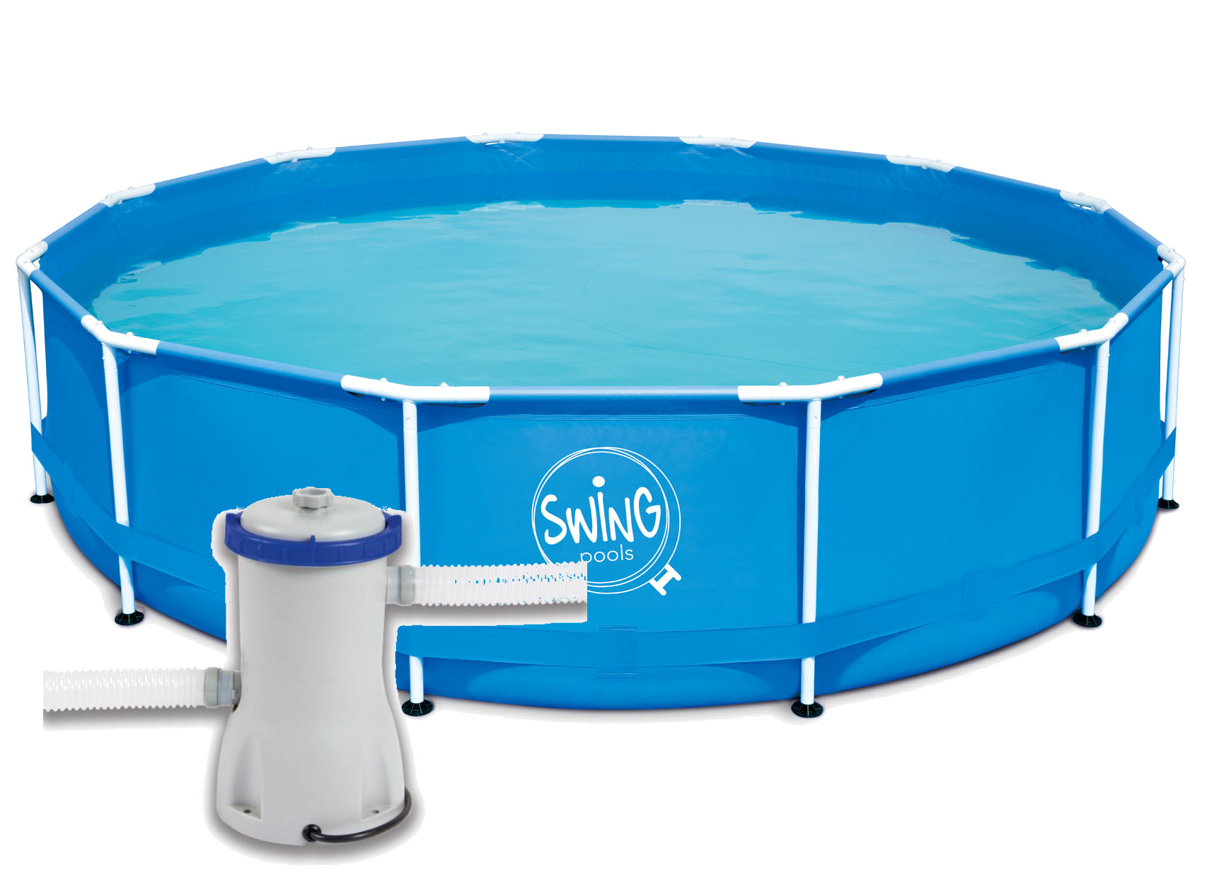 Swing Frame-Metal-Pool 366 x 84 cm mit Kartuschenfilter