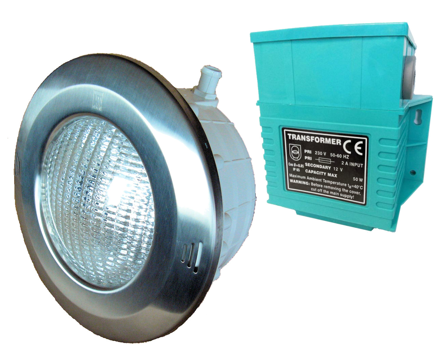 1 x  Einbauscheinwerfer LED mit Edelstahlblende und Trafo 50 W Folie