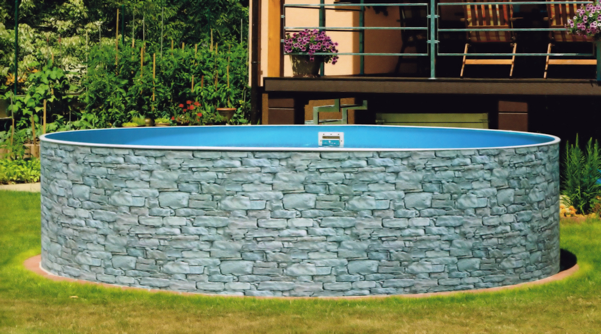 Rundpool Steinoptik 3,60 x 0,90 m