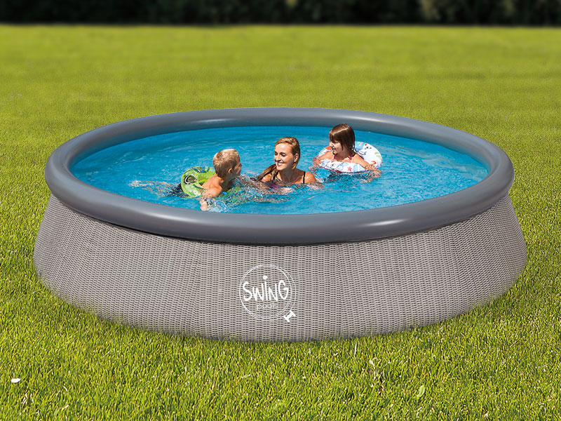 Quick-Up-Pool 3,66 x 0,91 m in Rattanoptik